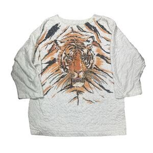 Vintage Hi Tech by Dina Tiger Studded Sweatshirt Oversized